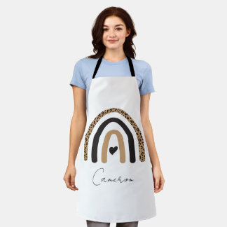 Cute Rainbow Leopard Pattern Apron