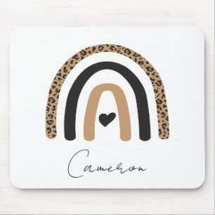Cute Rainbow Leopard Pattern Mouse Pad
