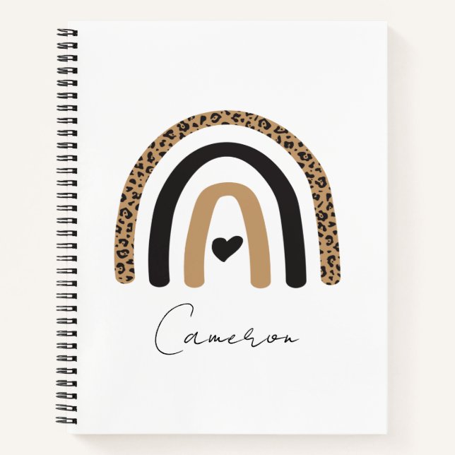Cute Rainbow Leopard Pattern Notebook (Front)