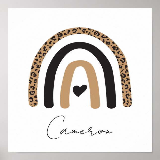 Cute Rainbow Leopard Pattern Poster (Front)