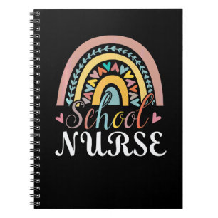 Cute Rainbow Leopard Print School Nurse Back To Sc Notebook
