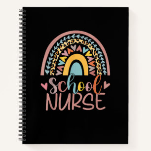 Cute Rainbow Leopard Print School Nurse Back To Sc Notebook
