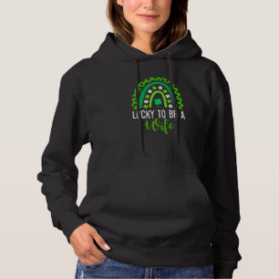 Cute Rainbow Leopard St Patricks Day Wedding Anniv Hoodie