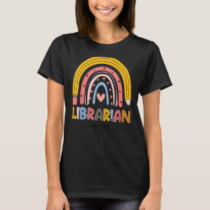 Cute Rainbow Librarian Squad First Day Of School T-Shirt