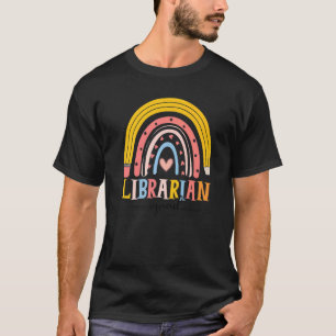 Cute Rainbow Librarian Squad First Day Of School T-Shirt