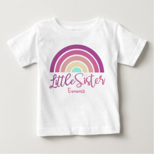 Cute rainbow little sister customisable name baby T-Shirt