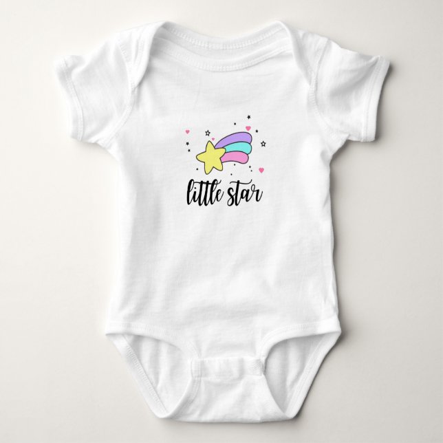 Cute Rainbow Little Star  Baby Bodysuit (Front)