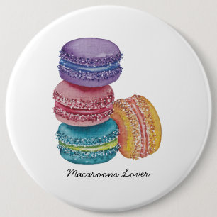 Cute Rainbow Macaroons In Watercolor 6 Cm Round Badge