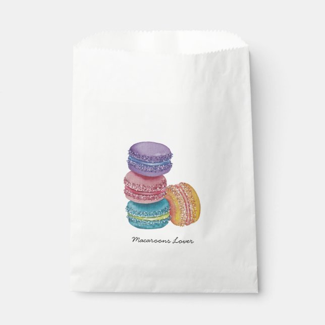 Cute Rainbow Macaroons In Watercolor  Favour Bags (Front)