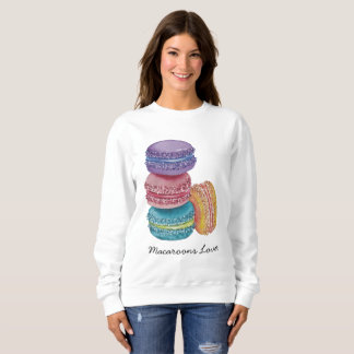 Cute Rainbow Macaroons In Watercolor Sweatshirt