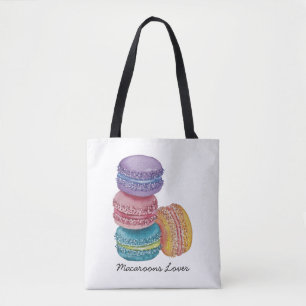 Cute Rainbow Macaroons In Watercolor Tote Bag