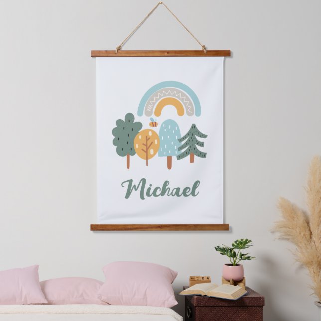 Cute Rainbow Magic Forest Hanging Tapestry (Bedroom)