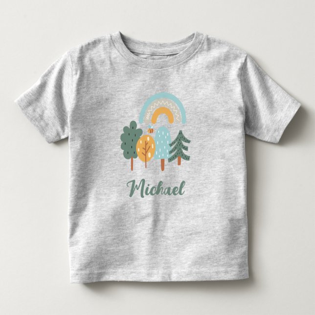 Cute Rainbow Magic Forest Toddler T-Shirt (Front)