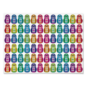 Cute Rainbow Matryoshka Owl Photo Print