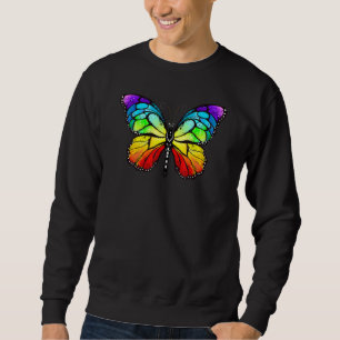 Cute Rainbow Monarch Butterfly Aesthetic Sweatshirt
