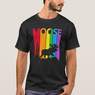 Cute Rainbow Moose Animal Lover T-Shirt