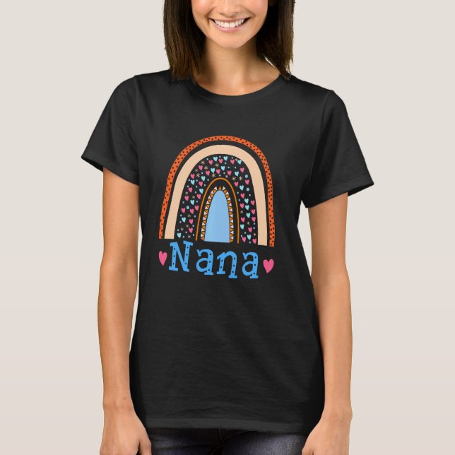 Cute Rainbow Nana Grandma Grandmother Grandparents T-Shirt (Front)