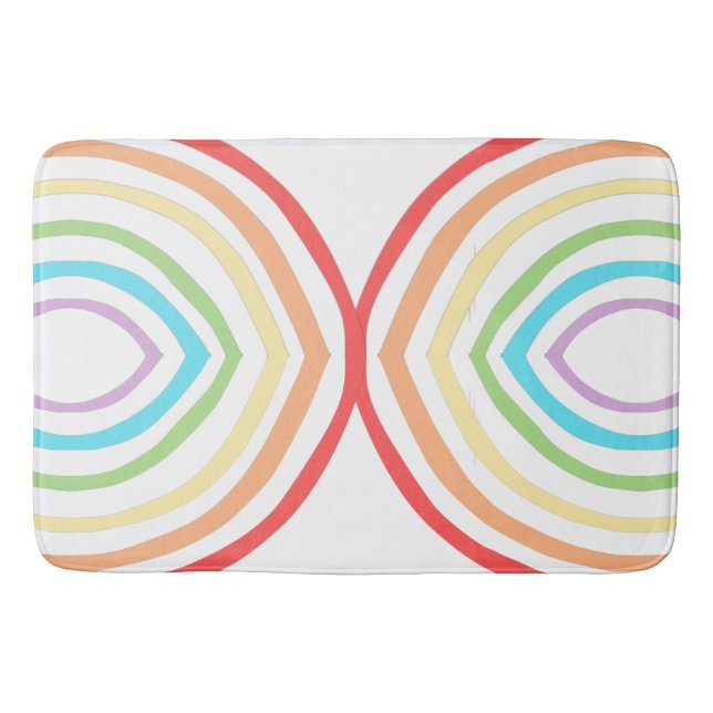 Cute Rainbow Ovals Bath Mat (Front)
