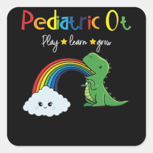 Cute Rainbow Paediatrics Occupational Therapy Square Sticker