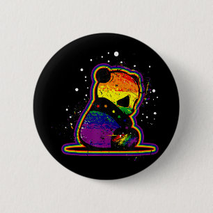 Cute Rainbow Panda Funny Heart Rainbow Lgbt Pride 6 Cm Round Badge