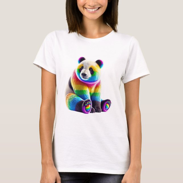 Cute Rainbow Panda T-Shirt (Front)