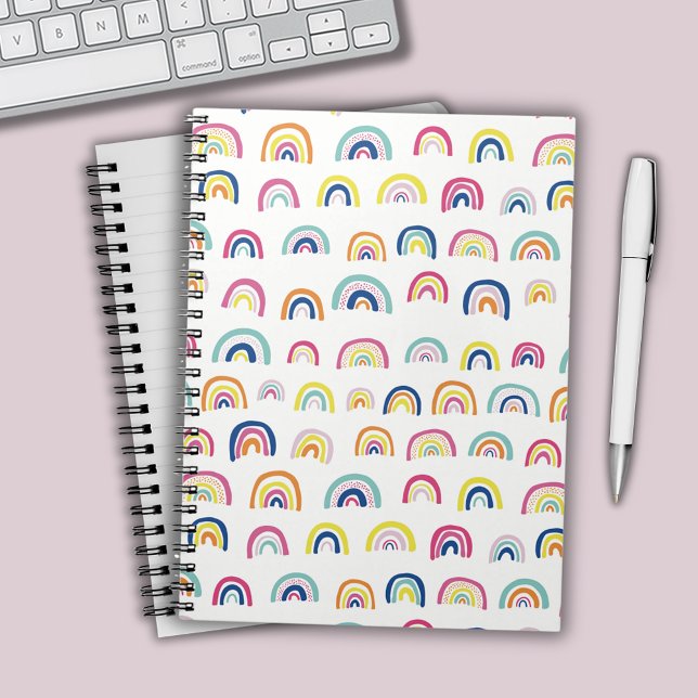 Cute rainbow pattern notebook (Rainbow patterned notebook.)