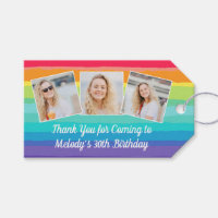 Cute Rainbow Photo Collage Custom Birthday Party