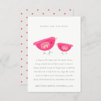 Cute Rainbow Pink Birdy Books For Baby Shower