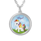 Cute Rainbow Pony Personalised Horse Necklace
