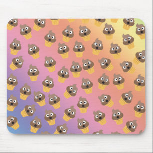 Cute Rainbow Poop Emoji Ice Cream Cone Pattern Mouse Pad