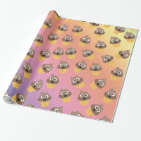 Cute Rainbow Poop Emoji Ice Cream Cone Pattern