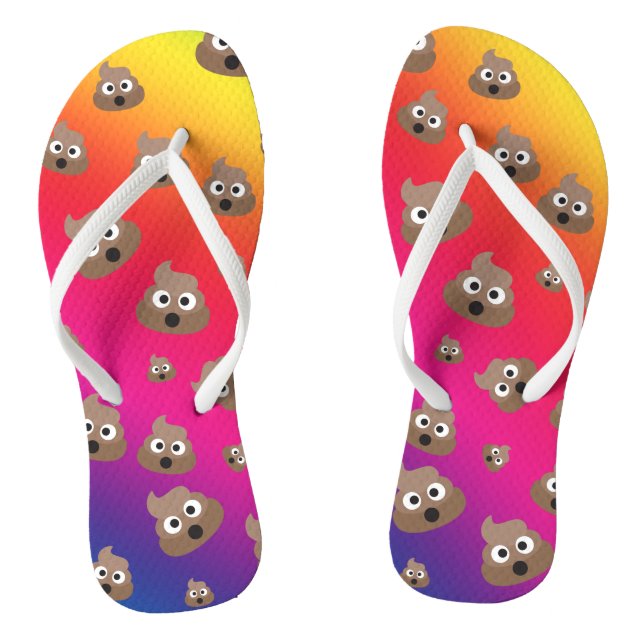 Cute Rainbow Poop Emoji Pattern Jandals (Footbed)