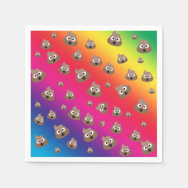 Cute Rainbow Poop Emoji Pattern Napkin (Front)
