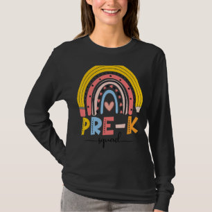Cute Rainbow Pre K Squad Teacher First Day Of Scho T-Shirt