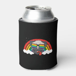 Cute Rainbow Pug Can Cooler