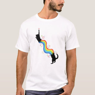 Cute Rainbow Retro Cat Lover Colorful Kitten Vinta T-Shirt
