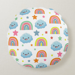 Cute Rainbow Round Cushion