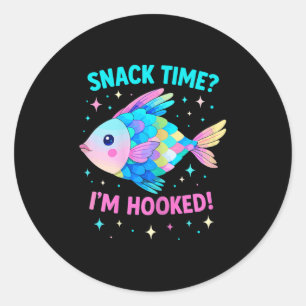 Cute Rainbow Scale Fish Kawaii Cartoon Ocean Kids Classic Round Sticker