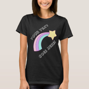 Cute Rainbow Shooting Star w/ Your Text T-Shirt