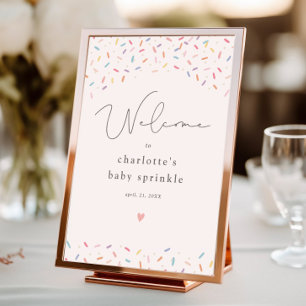 Cute Rainbow Sprinkles Baby Shower Welcome Poster