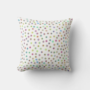 Cute Rainbow Stars & Snowflakes Pattern Cushion