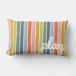 Cute Rainbow Stripe Throw Pillow for Play Room