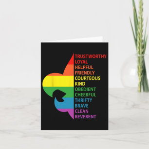 Cute Rainbow Style Scouting Law  Card
