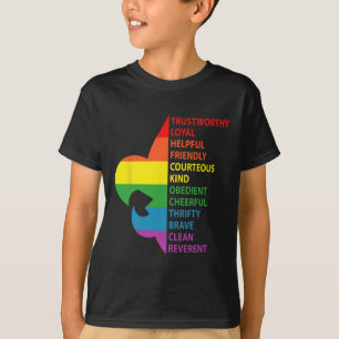 Cute Rainbow Style Scouting Law T-Shirt