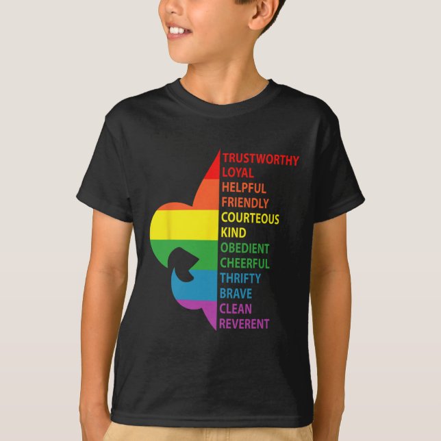 Cute Rainbow Style Scouting Law  T-Shirt (Front)