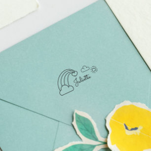 Cute Rainbow Sun Child Custom Name Self-inking Sta Self-inking Stamp