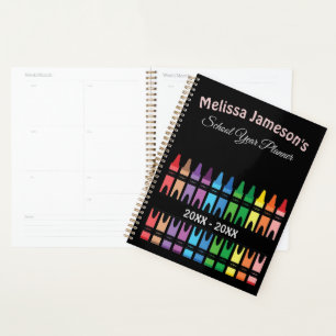 Cute Rainbow Teacher Back to School Crayon Planner