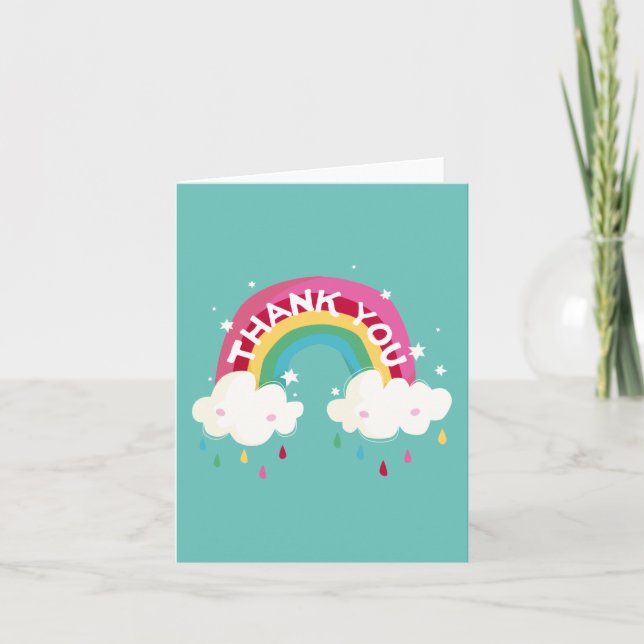 Cute Rainbow Thank You Card (Front)