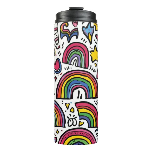 Cute Rainbow Tumbler – Colorful Drinkware  (Front)