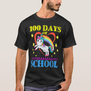 Cute Rainbow Unicorn 100 Days Of School Idea For T T-Shirt